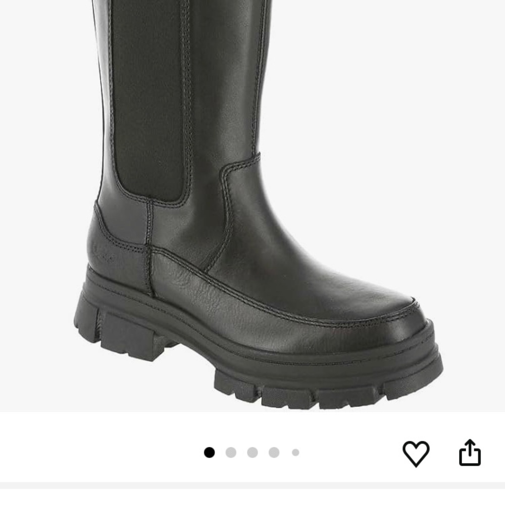 UGG Ashton High Chelsea Black Leather Boots, Sz 7.5